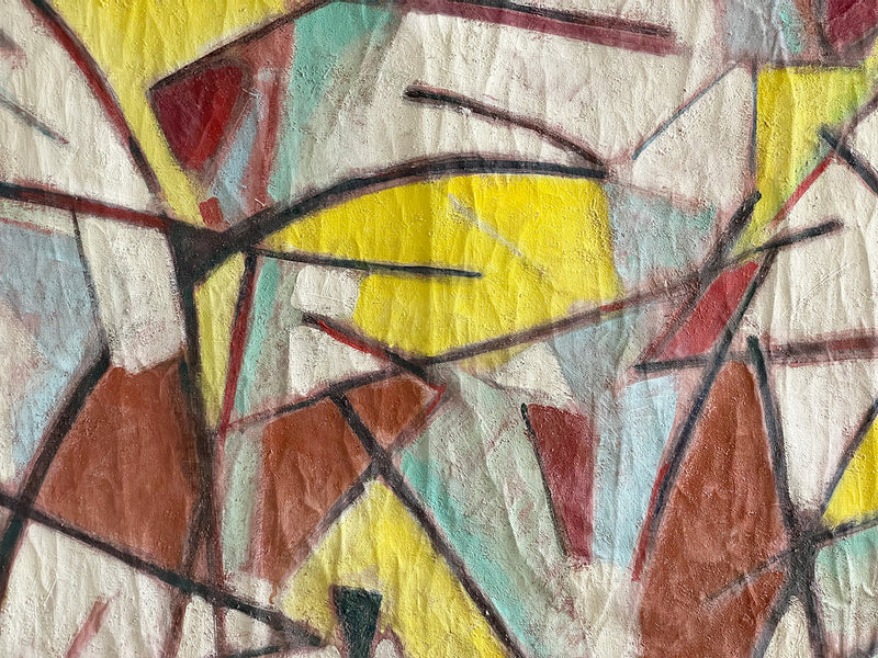 A Large 1950's Colourful Abstract Oil on Canvas II