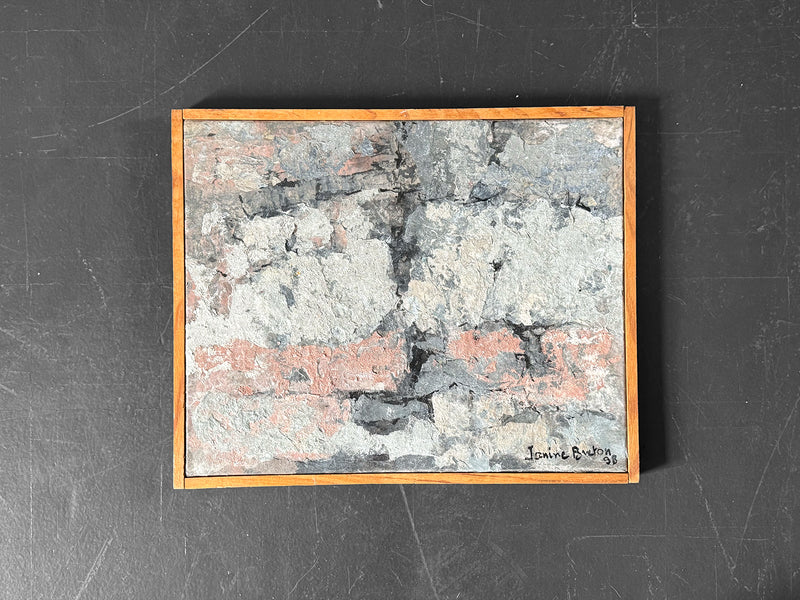 A Small 1950's Oil on Canvas Abstract Painting on Canvas by Jean-Pierre Villeneuve I