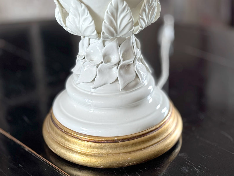 A 1950's Extra Large Casa Pupo White Ceramic Table Lamp
