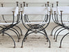 Six 1950's Spanish Bronze & Iron Curule Armchairs