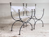 Six 1950's Spanish Bronze & Iron Curule Armchairs