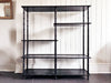 A 1950's French Black Faux Bamboo Etagere