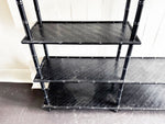 A 1950's French Black Faux Bamboo Etagere