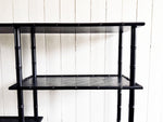 A 1950's French Black Faux Bamboo Etagere