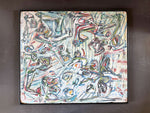 A 1960's Oil on Board Abstract Painting by Patrick Boudon