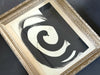 A Vintage Italian Abstract Black Acylric on Paper Artwork in Montparnasse Frame - Circles II
