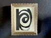 A Vintage Italian Abstract Black Acylric on Paper Artwork in Montparnasse Frame - Circles III