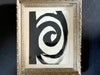 A Vintage Italian Abstract Black Acylric on Paper Artwork in Montparnasse Frame - Circles III