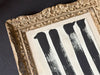 A Vintage Italian Abstract Black Acylric on Paper Artwork in Montparnasse Frame - Stripes