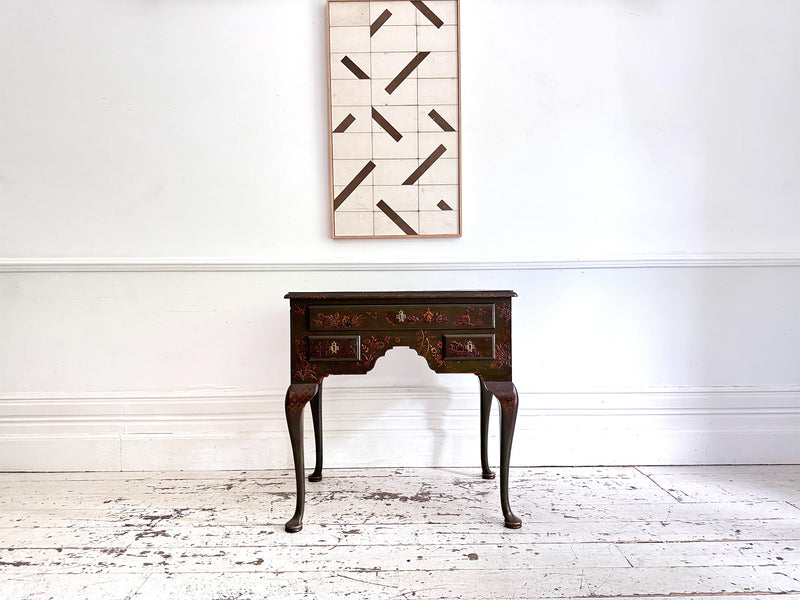 A 1920's Pierre Lottier Green Lacquered Low Boy Table