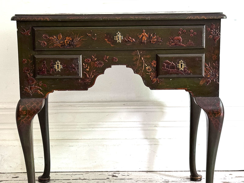 A 1920's Pierre Lottier Green Lacquered Low Boy Table