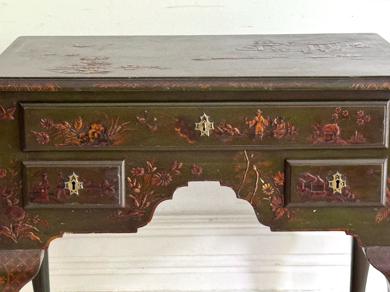 A 1920's Pierre Lottier Green Lacquered Low Boy Table