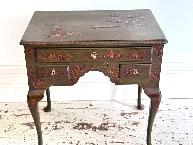 A 1920's Pierre Lottier Green Lacquered Low Boy Table