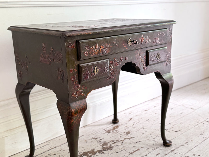 A 1920's Pierre Lottier Green Lacquered Low Boy Table