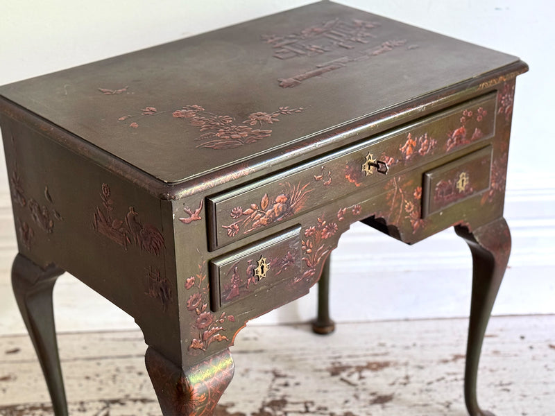 A 1920's Pierre Lottier Green Lacquered Low Boy Table