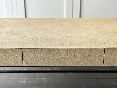 A Rare 1960's Shagreen Three Drawer Coffee Table on Metal Base