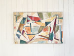 A 1970's Geometric Abstract Oil on Canvas Painting