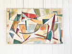 A 1970's Geometric Abstract Oil on Canvas Painting