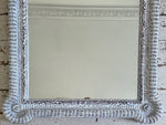 A 1970's Spanish White Painted Rattan Mirror
