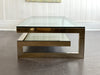 A 1970's Glass Topped Coffee Table with Gold Plating by Belgo
