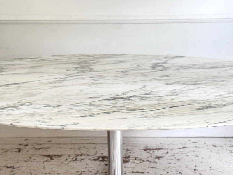 A Very Large Florence Knoll 1960's Oval Arabescato Marble Dining Table for Roche Bobois