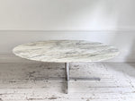 A Very Large Florence Knoll 1960's Oval Arabescato Marble Dining Table for Roche Bobois