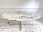 A Very Large Florence Knoll 1960's Oval Arabescato Marble Dining Table for Roche Bobois