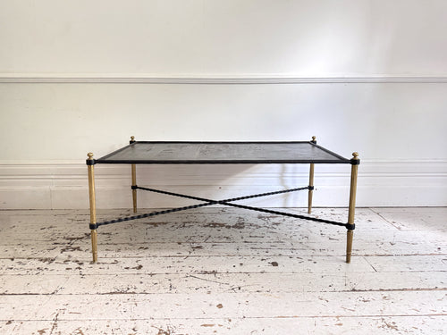 A 1970's French Brass & Tole Chinoiserie Coffee Table
