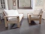 A 1970's French Three-Seater Sofa with French Linen Upholstery