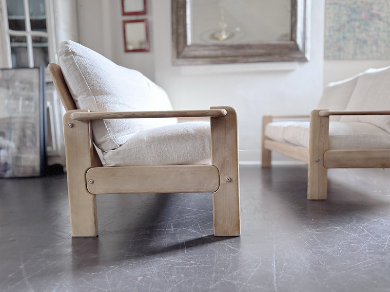 A 1970's French Three-Seater Sofa with French Linen Upholstery