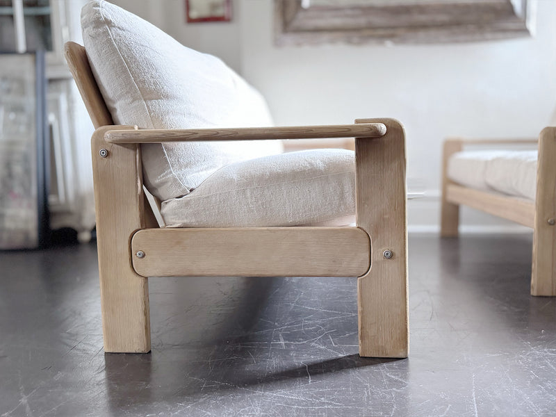 A 1970's French Three-Seater Sofa with French Linen Upholstery