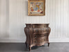 A 1970's French Rattan Bombe Commode