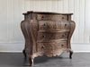 A 1970's French Rattan Bombe Commode