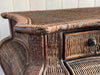 A 1970's French Rattan Bombe Commode