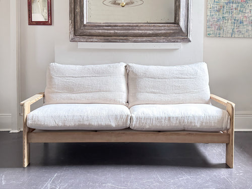 A 1970's French Three-Seater Sofa with French Linen Upholstery