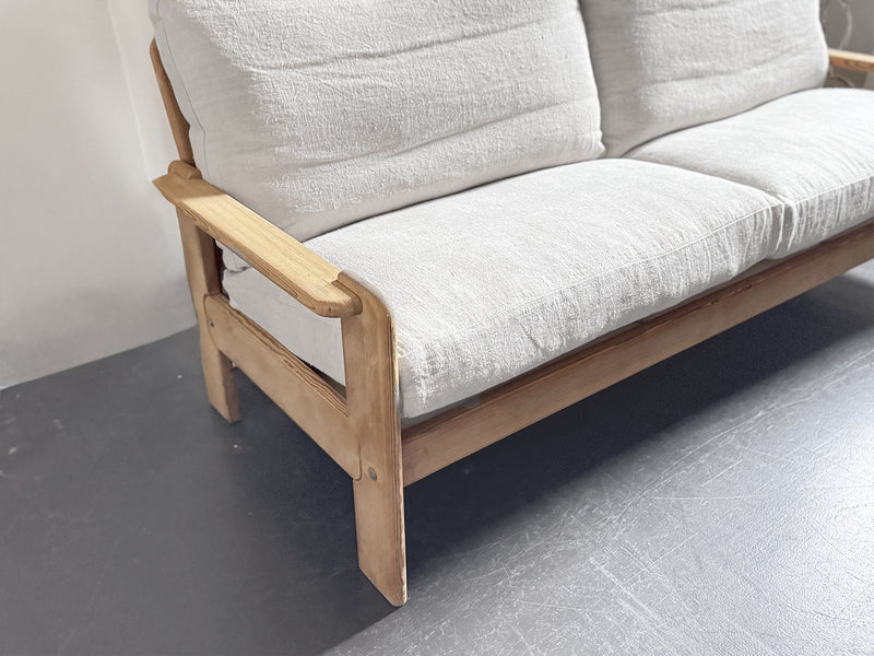 A 1970's French Three-Seater Sofa with French Linen Upholstery