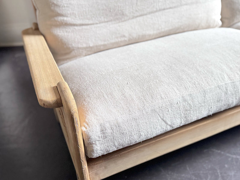 A 1970's French Three-Seater Sofa with French Linen Upholstery