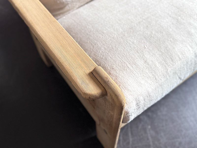 A 1970's French Three-Seater Sofa with French Linen Upholstery
