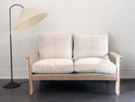 A 1970's French Two-Seater Pine Sofas with French Linen Upholstery