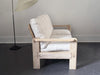 A 1970's French Two-Seater Pine Sofas with French Linen Upholstery