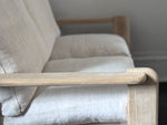 A 1970's French Two-Seater Pine Sofas with French Linen Upholstery