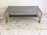 A 1970's Italian Brass & Glass Coffee Table