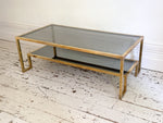 A 1970's Italian Brass & Glass Coffee Table