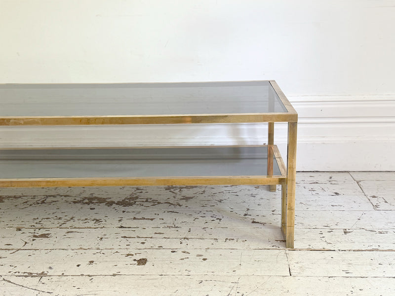 A 1970's Italian Brass & Glass Coffee Table