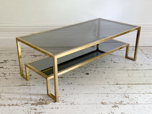 A 1970's Italian Brass & Glass Coffee Table