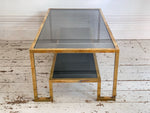A 1970's Italian Brass & Glass Coffee Table