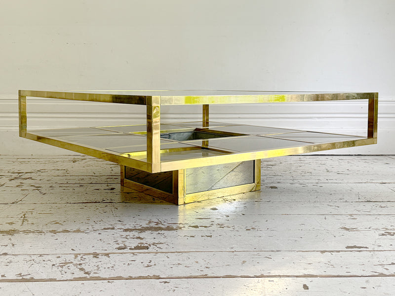 A 1970's Italian Brass & Glass Coffee Table