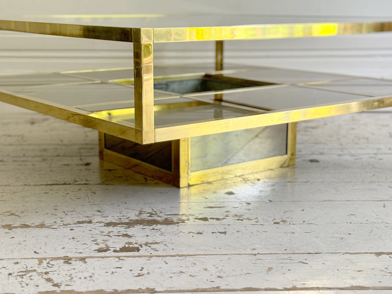 A 1970's Italian Brass & Glass Coffee Table