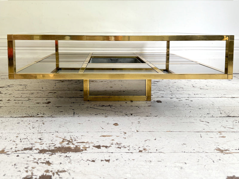 A 1970's Italian Brass & Glass Coffee Table