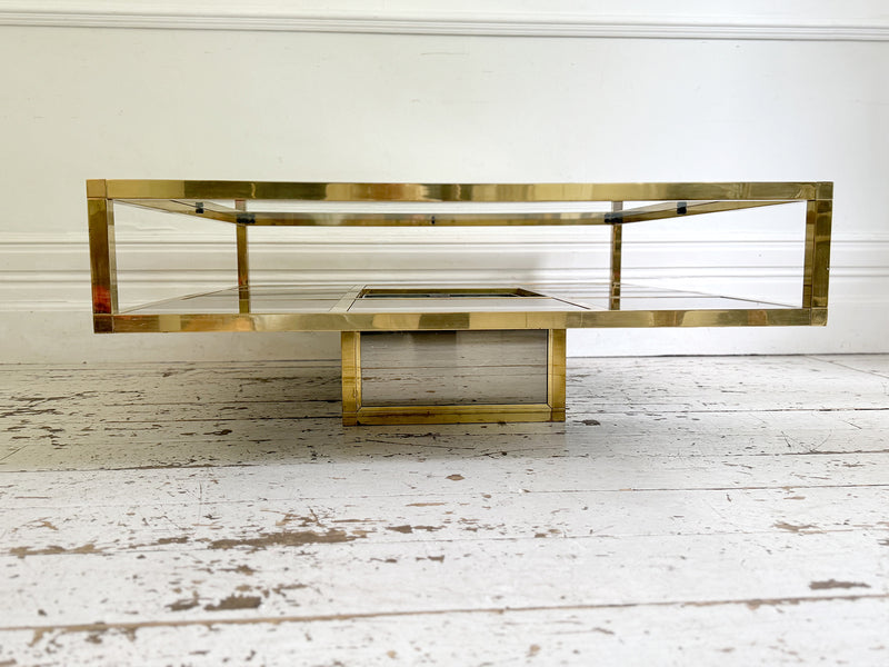 A 1970's Italian Brass & Glass Coffee Table